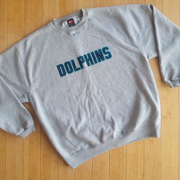 Miami Dolphins Nike Gray Crewneck Men's Sweatshirt - Picture 1 of 5